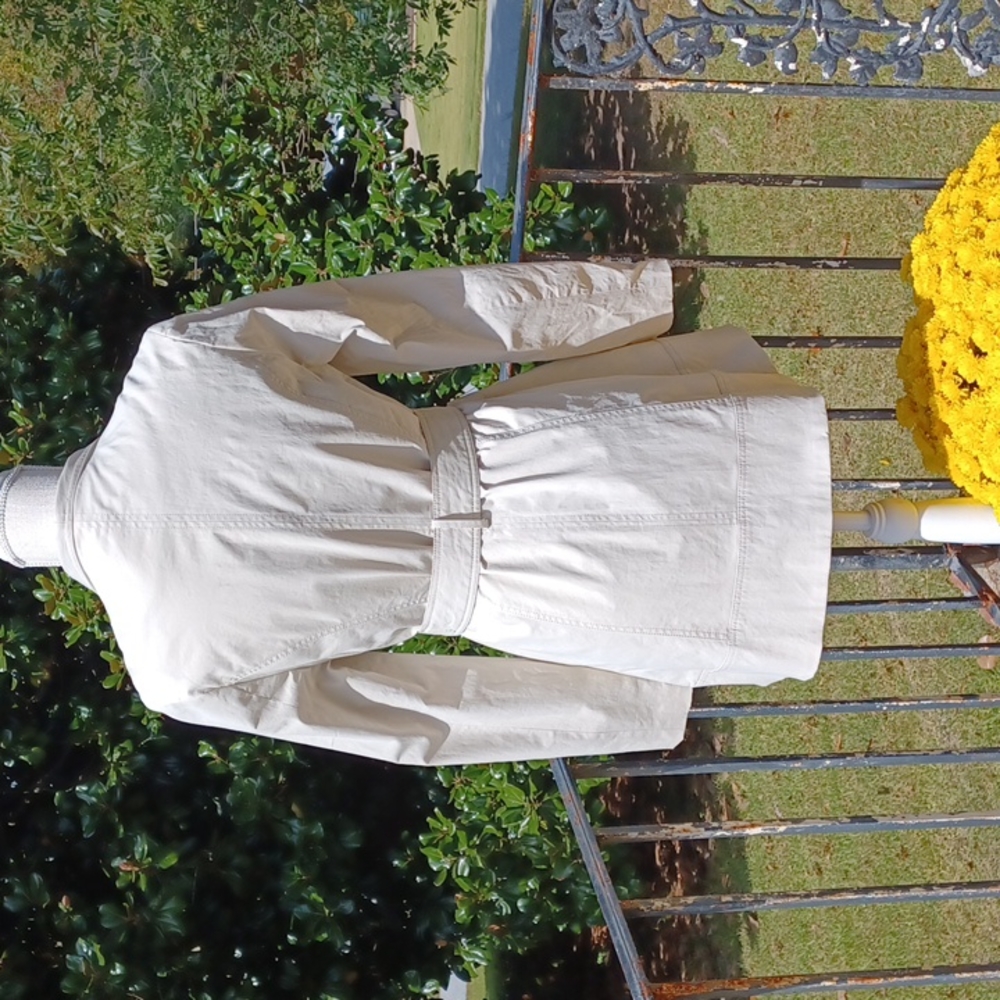 Kenar - Cream Multi Button Ruffled, Belted,Lined and Water Resist Jacket WS - Picture 5 of 16
